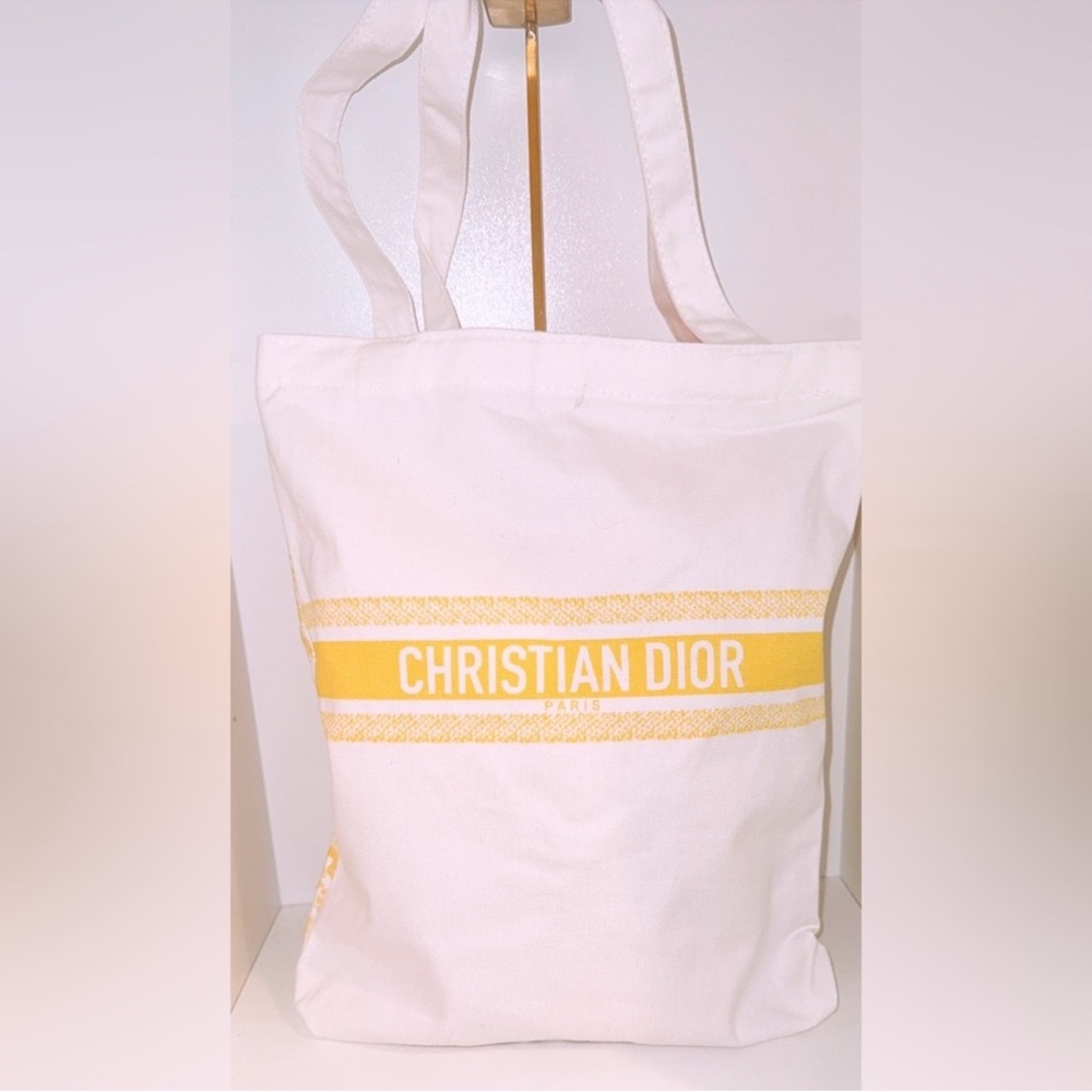 NWT Christian Dior Jungle Linen Yellow Tote Bag